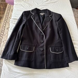 Ann Taylor Black Skirt Suit Set | Jacket 4 Skirt 6 | Career Workwear